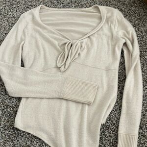 Long Sleeve Soft A&F cozy Tie Front Bodysuit